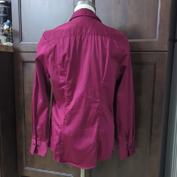 Simons Deep Red Button-Down Shirt - Picture 4 of 7